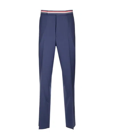 Thom Browne Rwb-band Cropped Trousers In Blue