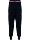 Thom Browne Rwb Stripe Detailed Drawstring Pants In Blue