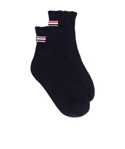 Thom Browne Rwb-bow Ankle Socks In Black