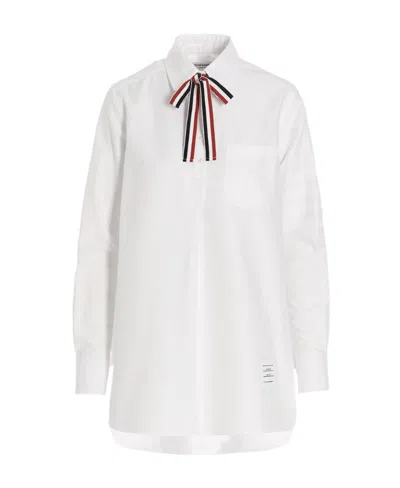 THOM BROWNE THOM BROWNE RWB BOW-TIE DETAIL LONG-SLEEVE SHIRT