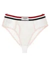 Thom Browne Color-block Briefs With Elastic Waistband And Sheer Panels In Neutral