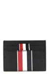Thom Browne Black Calfskin Cardholder Accessory In Black