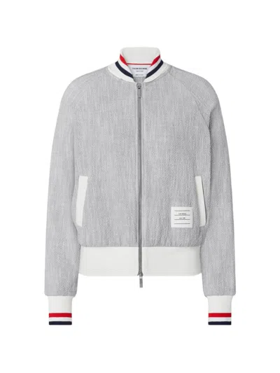Thom Browne Rwb Cotton Bomber Jacket In Black