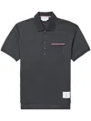Thom Browne Collar Polo Shirt With Patch Pocket In Gray