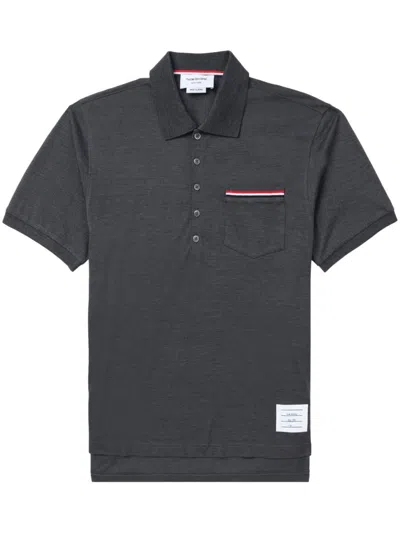 Thom Browne Rwb Cotton Polo Shirt In Gray