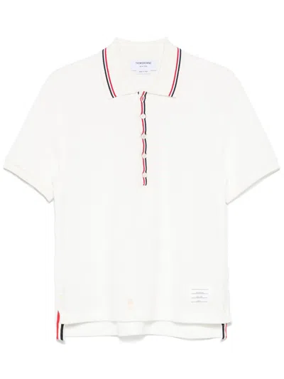 Thom Browne Rwb Cotton Polo Shirt In White