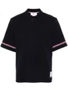 Thom Browne Rwb Cotton Polo Shirt In Blue