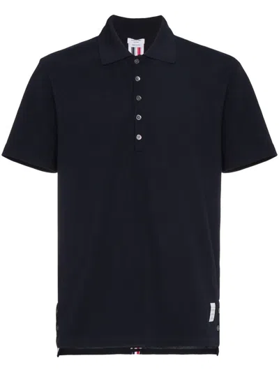 Thom Browne Cotton Polo Shirt In Navy