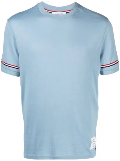 Thom Browne T-shirt Mit Rwb-streifen In Blue