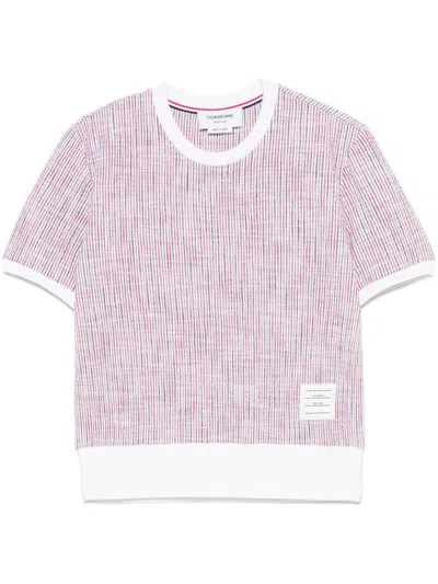 Thom Browne Women's Rwb Cotton T-shirt | Size 44 | Fjs206a In Multicolour