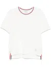 Thom Browne White T-shirt With Tricolour Detail In White