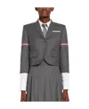 Thom Browne Rwb-embellished Cropped Blazer In Black