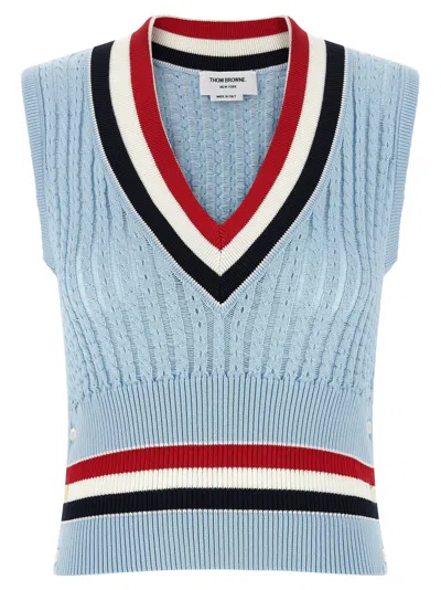 Thom Browne Rwb Gilet Light Blue