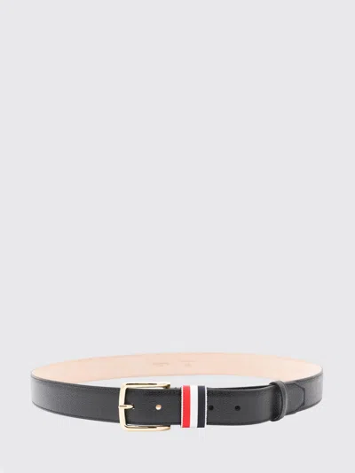 Thom Browne Rwb Grained Leather Belt In Black
