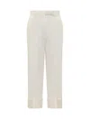 Thom Browne Pressed-crease Tapered Trousers In Off White