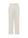 Thom Browne Pressed-crease Tapered Trousers In White