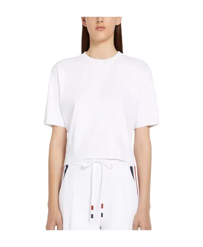 THOM BROWNE THOM BROWNE RWB INTARSIA-KNIT CREWNECK T-SHIRT
