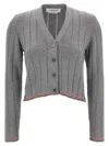 Thom Browne Ladder Full Needle Rib Stitch V Neck Car