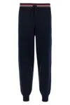 Thom Browne Rwb Stripe Detailed Drawstring Pants In Blue