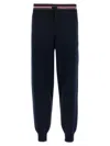 Thom Browne Rwb Stripe Detailed Drawstring Pants In Black