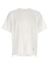 Thom Browne Rwb Knit Trim T-shirt White In White