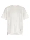 Thom Browne Rwb Knit Trim T-shirt White In White