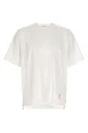 Thom Browne Rwb Knit Trim T-shirt White In White