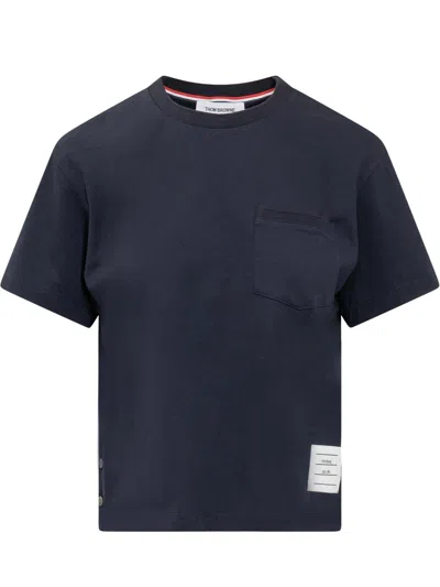 Thom Browne Rwb Tab Cotton T-shirt In Black