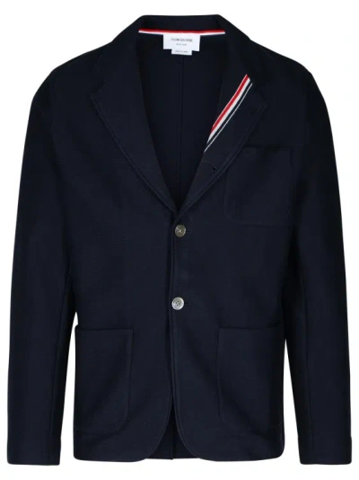 Thom Browne Deconstructed Blazer Featuring Rwb Accents In Navy