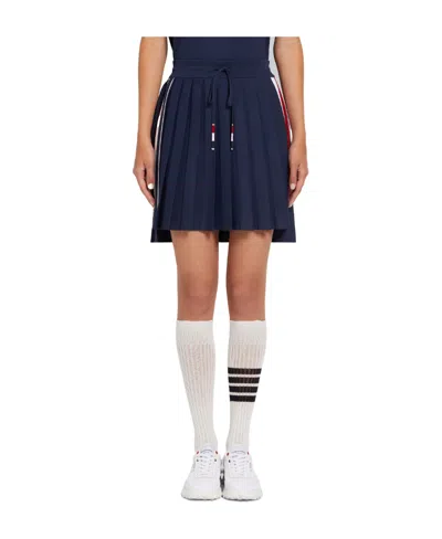 Thom Browne Rwb Pleated Mini Skirt In Blue