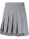 Thom Browne Rwb Pleated Mini Skirt In Gray