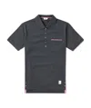 Thom Browne Collar Polo Shirt With Patch Pocket In Black