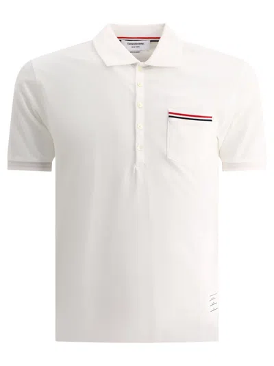 Thom Browne "rwb" Polo Shirt With Chest Pocket In White