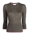 Thom Browne Rwb Ribbed Cropped Jumper In Black