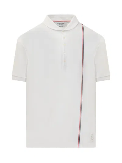 Thom Browne Rwb Ribbed Polo In White