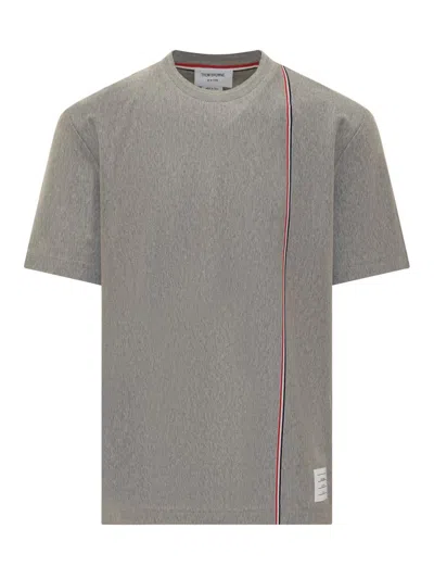 Thom Browne Rwb Ribbed T-shirt In Gray