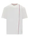 Thom Browne Crewneck T-shirt With Tricolor Intarsia In White