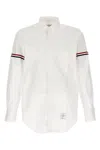 Thom Browne Long-sleeve Cotton Shirt With Striped Accents In White