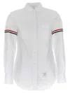 Thom Browne White Supersize Rwb Armbands Shirt In White