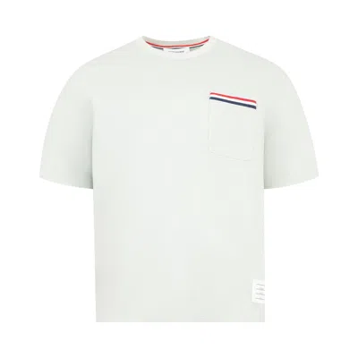 Pre-owned Thom Browne Rwb Short-sleeve Pocket Tee 'pale Grey' | Men's Size 2 In Gray