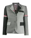 Thom Browne Grey Fun-mix Wool 2 Ply Fresco High Armhole Jacket In Gray
