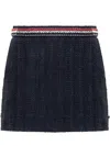 Thom Browne Thigh Length Side Tab Skirt In Blue