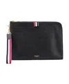 Thom Browne Rwb Strap Medium Gusset Folio In Black