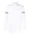 Thom Browne Oxford Button-down Shirt With Rwb Armbands In White