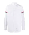 Thom Browne Oxford Button-down Shirt With Rwb Armbands In White