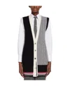 Thom Browne Rwb-stripe Cable-knit Vest In White