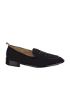 Thom Browne Rwb-stripe Canvas Leather Penny Loafer In Black
