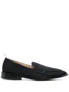 Thom Browne Rwb-stripe Canvas Penny Loafers In Black