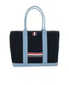 Thom Browne Rwb-stripe Canvas Tote Bag In Black