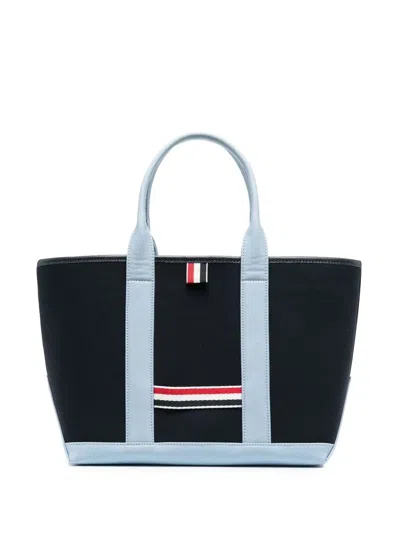 Thom Browne Rwb-stripe Canvas Tote Bag In Blue
